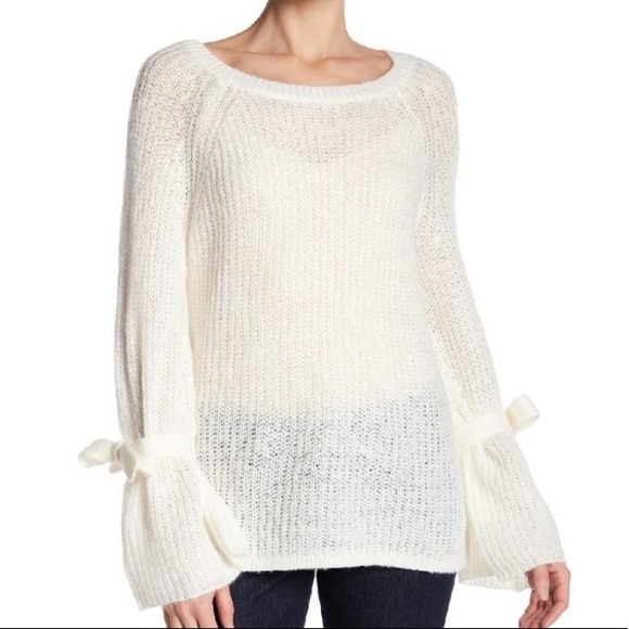 Project Naadam knit sweater tie sleeves ivory - Picture 2 of 6